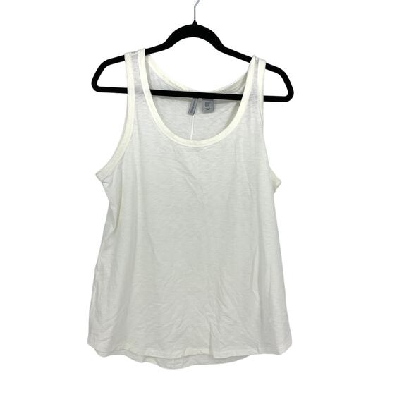 Paraphrase Tank Top Womens Sz XL White Slub Knit Scoop Neck - Picture 1 of 5
